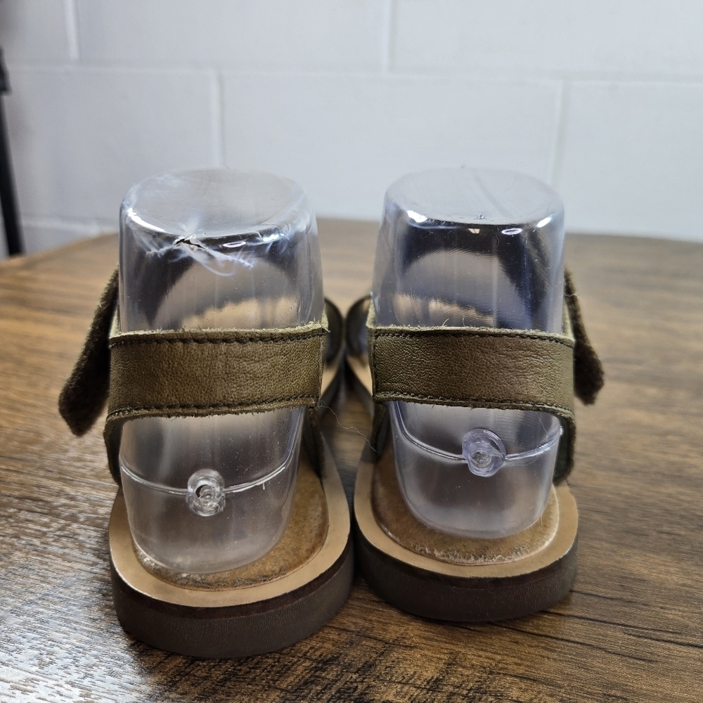 El Naturalista Khaki Green Leather Open Toe Ankle Strap Sandals - Picture 8 of 14